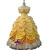 Disney Beauty and the Beast Belle yellow sleeveless princess dress cosplay costume Disney Beauty and the Beast Belle yellow sleeveless princess dress cosplay costume