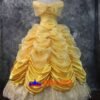 Disney Beauty and the Beast Belle yellow sleeveless princess dress cosplay costume Disney Beauty and the Beast Belle yellow sleeveless princess dress cosplay costume