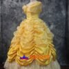 Disney Beauty and the Beast Belle yellow sleeveless princess dress cosplay costume Disney Beauty and the Beast Belle yellow sleeveless princess dress cosplay costume