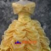Disney Beauty and the Beast Belle yellow sleeveless princess dress cosplay costume Disney Beauty and the Beast Belle yellow sleeveless princess dress cosplay costume