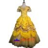 Disney Beauty and the Beast Belle yellow princess dress cosplay costume Disney Beauty and the Beast Belle yellow princess dress cosplay costume