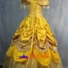 Disney Beauty and the Beast Belle yellow princess dress cosplay costume Disney Beauty and the Beast Belle yellow princess dress cosplay costume