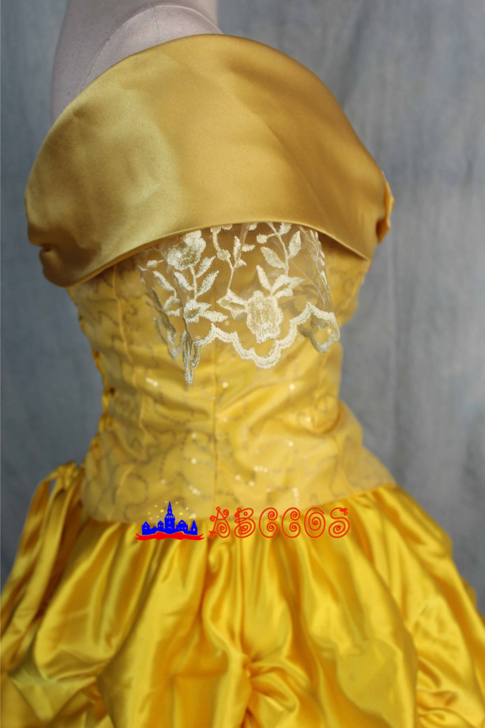 Disney Beauty and the Beast Belle yellow princess dress cosplay costume-ABCcosplay Disney Beauty and the Beast Belle yellow princess dress cosplay costume-ABCcosplay