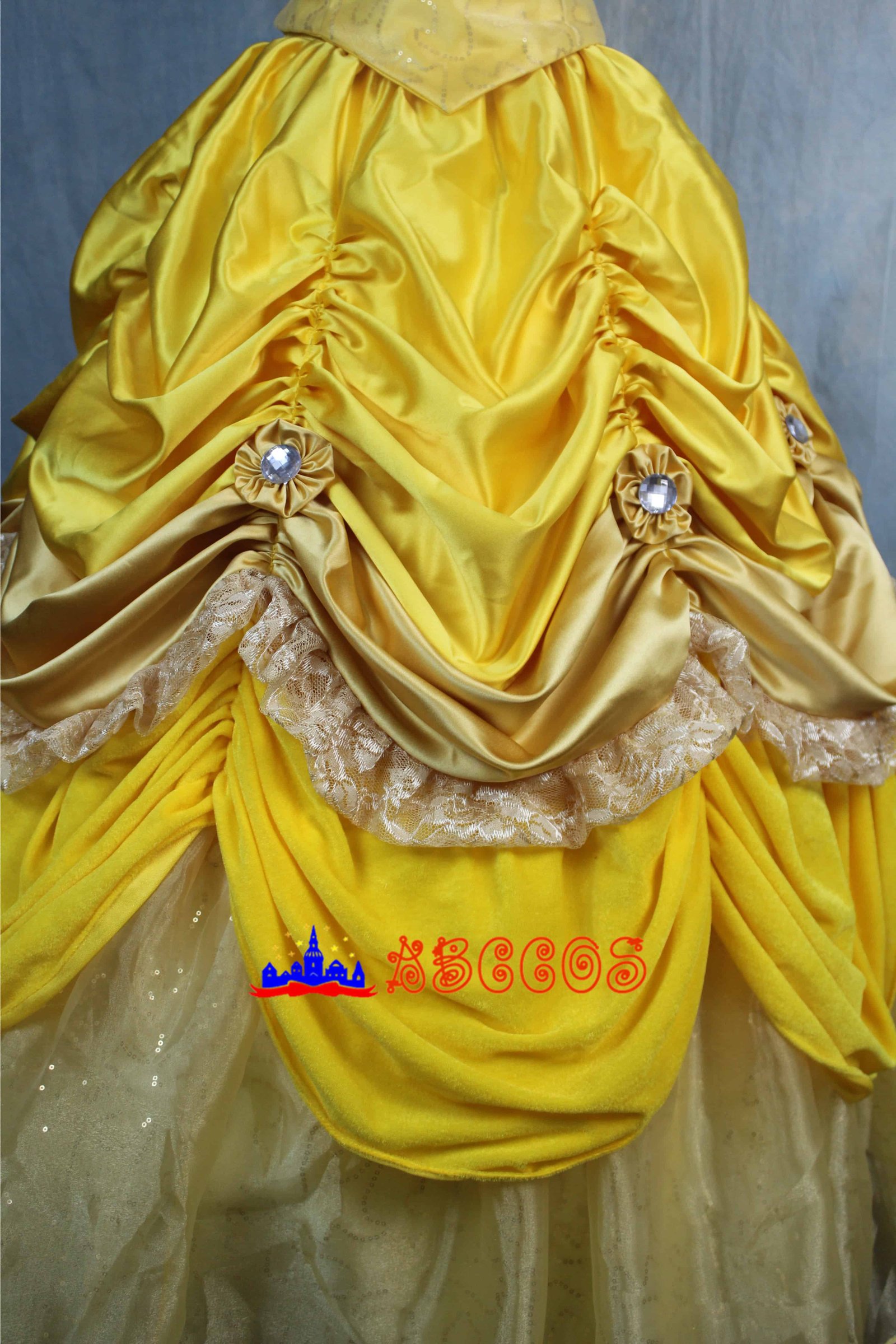 Disney Beauty and the Beast Belle yellow princess dress cosplay costume-ABCcosplay Disney Beauty and the Beast Belle yellow princess dress cosplay costume-ABCcosplay