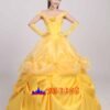 Disney Beauty and the Beast Belle yellow princess dress cosplay costume Disney Beauty and the Beast Belle yellow princess dress cosplay costume