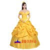 Disney Beauty and the Beast Belle yellow princess dress cosplay costume