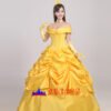 Disney Beauty and the Beast Belle yellow princess dress cosplay costume Disney Beauty and the Beast Belle yellow princess dress cosplay costume