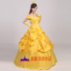 Disney Beauty and the Beast Belle yellow princess dress cosplay costume Disney Beauty and the Beast Belle yellow princess dress cosplay costume