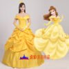Disney Beauty and the Beast Belle yellow princess dress cosplay costume Disney Beauty and the Beast Belle yellow princess dress cosplay costume
