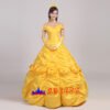 Disney Beauty and the Beast Belle yellow princess dress cosplay costume Disney Beauty and the Beast Belle yellow princess dress cosplay costume