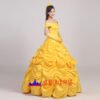 Disney Beauty and the Beast Belle yellow princess dress cosplay costume Disney Beauty and the Beast Belle yellow princess dress cosplay costume