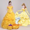 Disney Beauty and the Beast Belle yellow princess dress cosplay costume Disney Beauty and the Beast Belle yellow princess dress cosplay costume