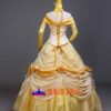 Disney Beauty and the Beast Belle yellow princess dress cosplay costume
