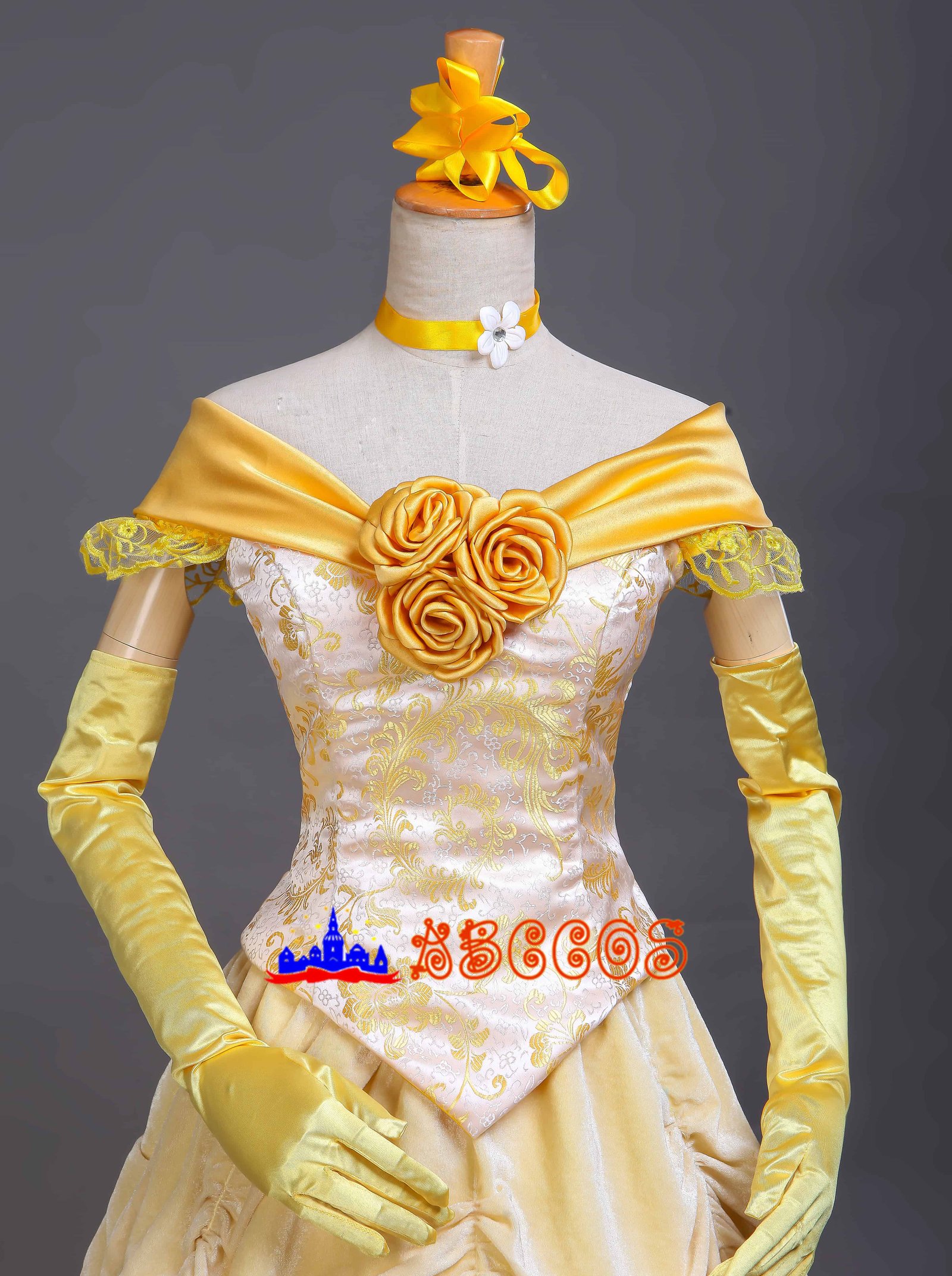 Disney Beauty and the Beast Belle yellow princess dress cosplay costume-ABCcosplay Disney Beauty and the Beast Belle yellow princess dress cosplay costume-ABCcosplay
