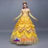 Disney Beauty and the Beast Belle yellow princess dress cosplay costume