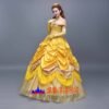 Disney Beauty and the Beast Belle yellow princess dress cosplay costume