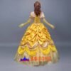 Disney Beauty and the Beast Belle yellow princess dress cosplay costume
