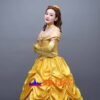 Disney Beauty and the Beast Belle yellow princess dress cosplay costume