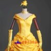 Disney Beauty and the Beast Belle yellow princess dress cosplay costume