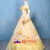 Disney Beauty and the Beast Belle yellow princess dress cosplay costume