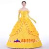 Disney Beauty and the Beast Belle yellow princess dress cosplay costume