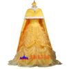 Disney Beauty and the Beast Belle yellow princess dress cosplay costume