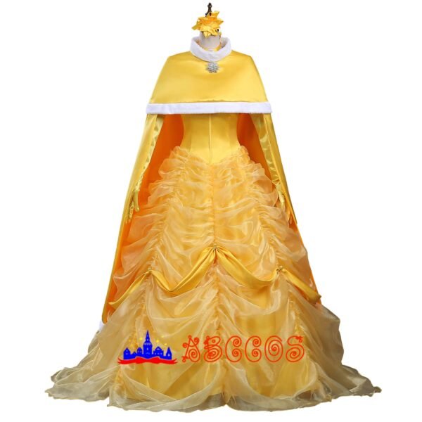 Disney Beauty and the Beast Belle yellow princess dress cosplay costume Disney Beauty and the Beast Belle yellow princess dress cosplay costume