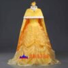 Disney Beauty and the Beast Belle yellow princess dress cosplay costume