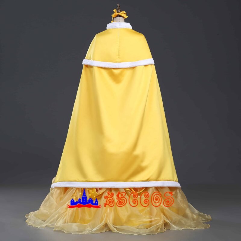Disney Beauty and the Beast Belle yellow princess dress cosplay costume