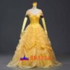 Disney Beauty and the Beast Belle yellow princess dress cosplay costume