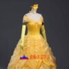 Disney Beauty and the Beast Belle yellow princess dress cosplay costume