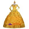 Disney Beauty and the Beast Belle yellow princess dress cosplay costume