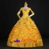 Disney Beauty and the Beast Belle yellow princess dress cosplay costume