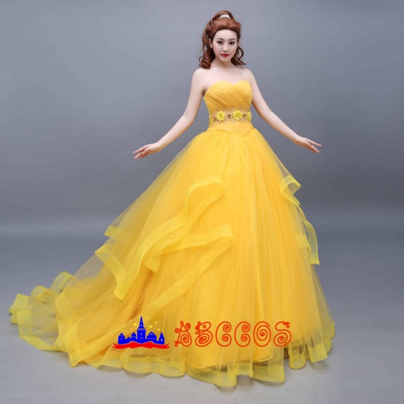 Disney Beauty and the Beast Belle princess dress cosplay costume