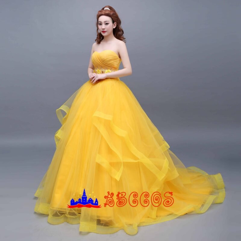 Disney Beauty and the Beast Belle princess dress cosplay costume