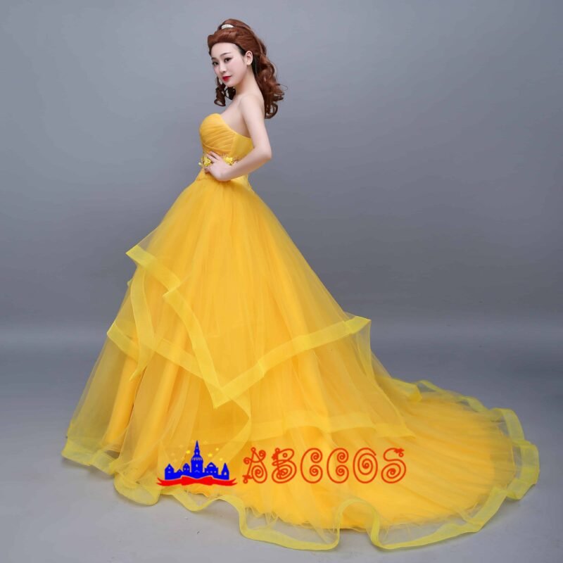 Disney Beauty and the Beast Belle princess dress cosplay costume