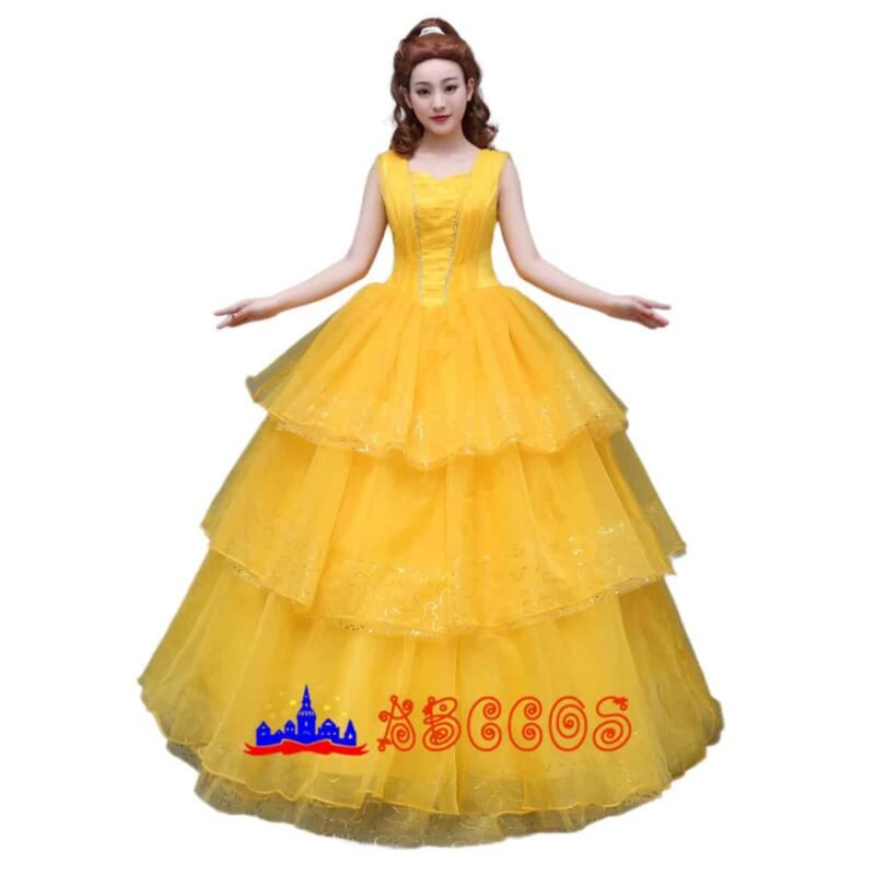 Disney Beauty and the Beast Belle princess dress cosplay costume