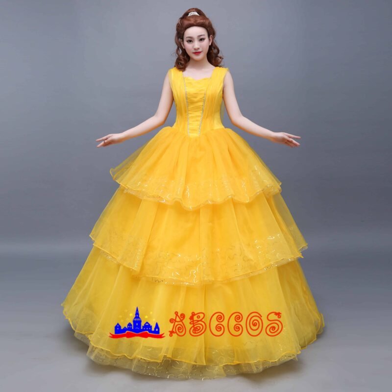 Disney Beauty and the Beast Belle princess dress cosplay costume