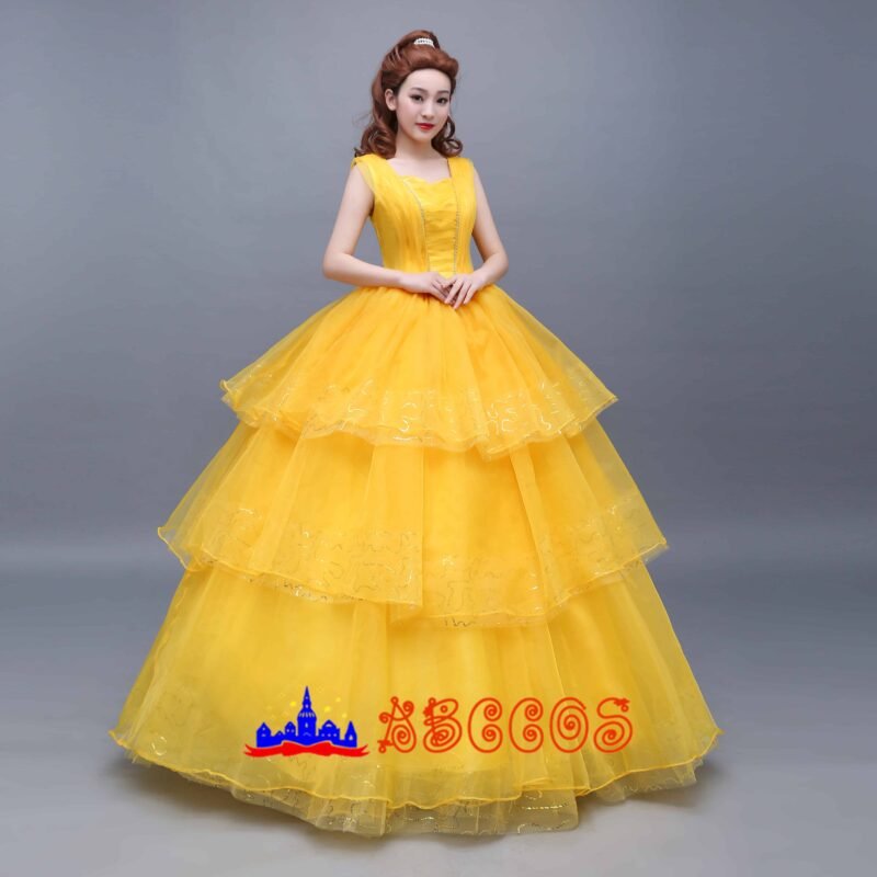 Disney Beauty and the Beast Belle princess dress cosplay costume
