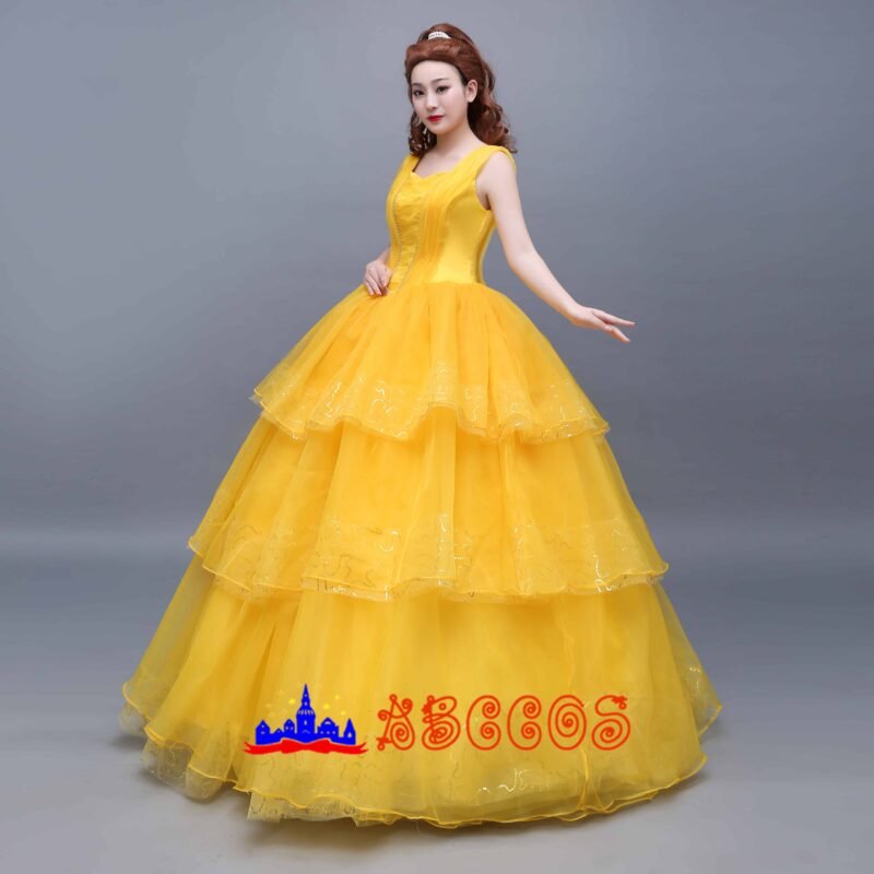Disney Beauty and the Beast Belle princess dress cosplay costume