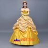 Disney Beauty and the Beast Belle yellow princess dress cosplay costume