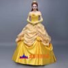 Disney Beauty and the Beast Belle yellow princess dress cosplay costume