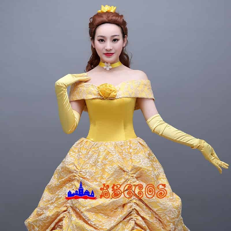 Disney Beauty and the Beast Belle yellow princess dress cosplay costume-ABCcosplay Disney Beauty and the Beast Belle yellow princess dress cosplay costume-ABCcosplay
