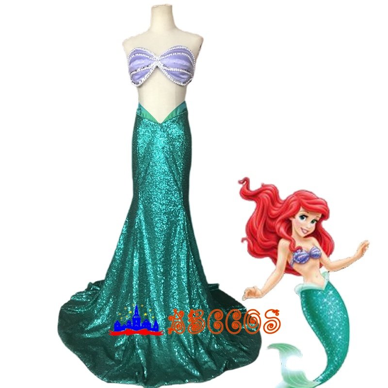 Disney The Little Mermaid Ariel princess dress cosplay costume