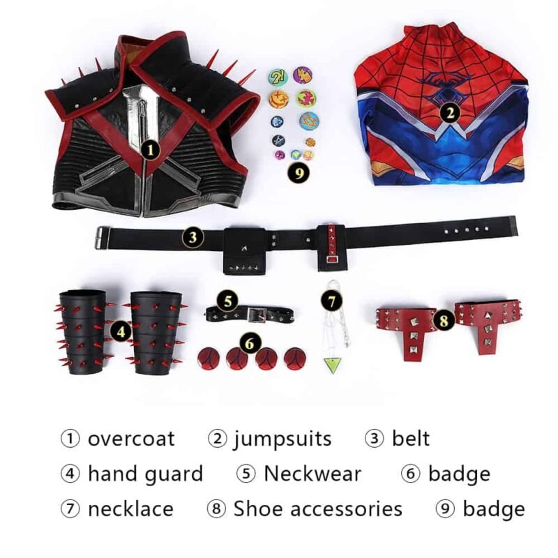 Marvel Rivals Spider punk 2099 cosplay costume Marvel Rivals Spider punk 2099 cosplay costume